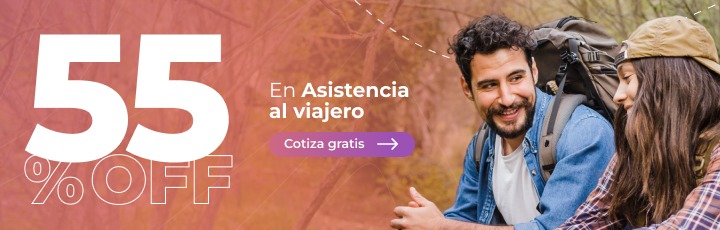 55% OFF en Asistencia al viajero